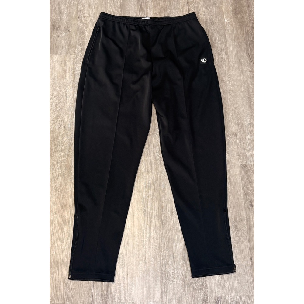 Pearl Izumi Mens Black Athletic Track Bike Riding Pants Ankle Zip Large Fall 03